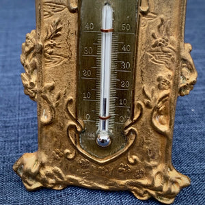Thermomètre en bronze doré et laiton. Tube mercure. Art Nouveau.