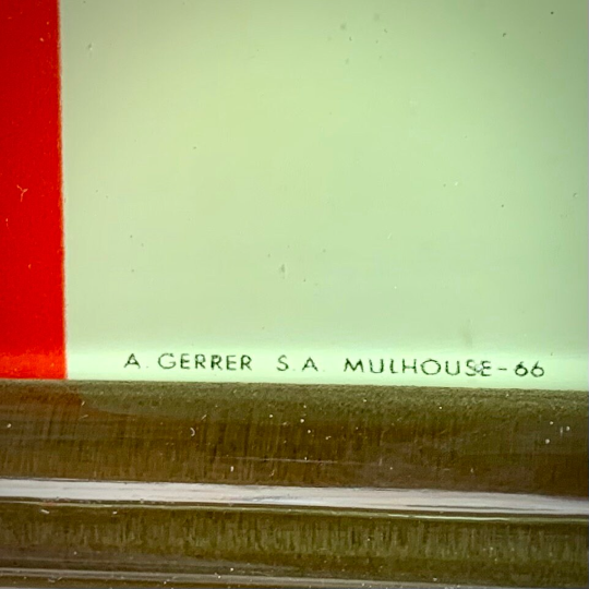 Ramasse monnaie publicitaire Suchard Milka en verre, illustration d'après Pierre Probst, 1966.