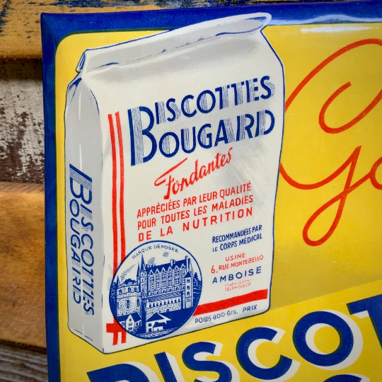 Glaçoïde publicitaire pour Biscottes Bougard à Amboise.