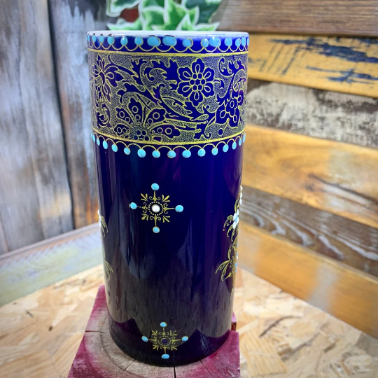 Vase rouleau émaillé Keramis BFK 229 céramique Art Nouveau.