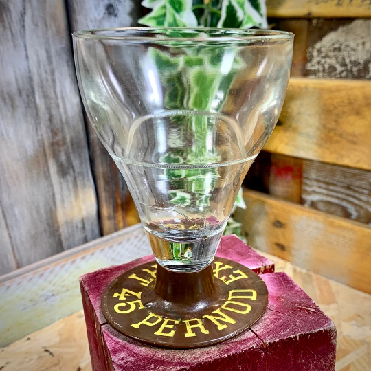 Ancien verre de bistrot Pernod 45 Export pied en bakélite modèle 02