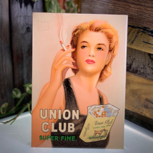 Carton publicitaire, glacoide pour les cigarettes Union Club super fine. 1940.