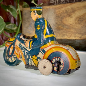 Motocycle jouet à clef Marx Toys (U.S.A) Police Department.