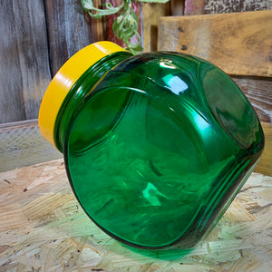 Bonbonnière vintage en verre teinté vert. Pasabahce.