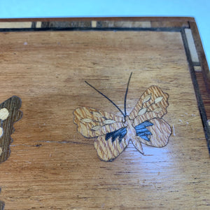 Coffret en marqueterie à décor de papillons, signé Louis Majorelle.